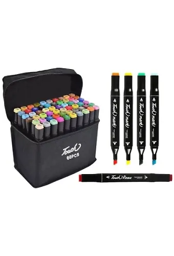 Touch Sketc 60 Renk Cift Taraflı Fırça Uçlu Marker Kalem Seti