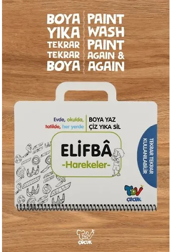 Yıkanabilir Elifba Harekeler Çanta Kitap