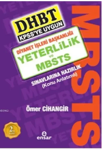 Diyanet İşleri Başkanlığı Yeterlilik Ve Mbsts Sınavlarına Hazırlık Kitabı