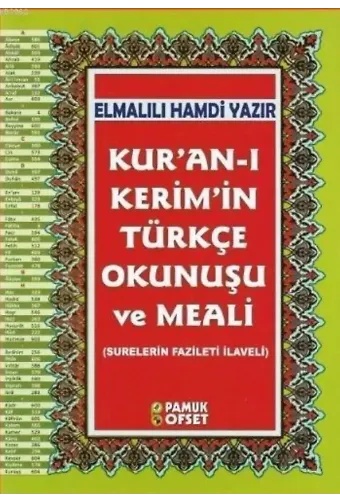 Kur'an-ı Kerim'in Türkçe Okunuşu ve Meali (Ciltli-Rahle Boy-Şamua-Kuran-203); Surelerin Fazileti İlaveli