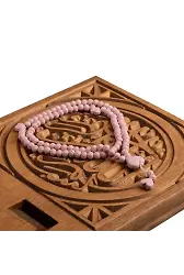 Gül Kokulu Tesbih Pembe (Gül Desenli)