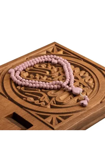Gül Kokulu Tesbih Pembe (Gül Desenli)