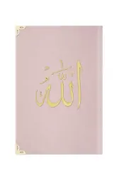 Orta Boy Kadife Mealli Yasin Cüzü (Pudra Pembe, Nakışlı)