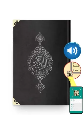 Çanta Boy Kadife Kur'an-ı Kerim (Siyah, Yaldızlı, Mühürlü)