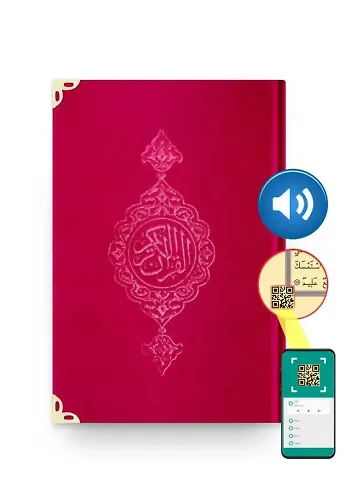 Rahle Boy Kadife Kur'an-ı Kerim (Kırmızı, Yaldızlı, Mühürlü)