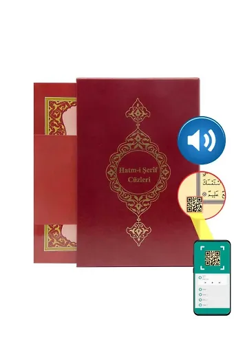 Orta Boy 30 Cüz Kur'an-ı Kerim (Bordo, Karton Kapak, Kutulu)