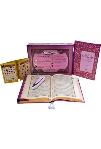 Kuran Okuyan Kalem Seti (Lila, Rahle Boy, Lüks Kutulu)