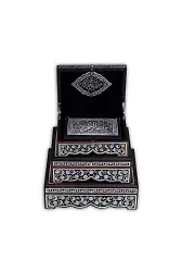 Sandıklı Siyah Kaplama Gümüş Kur'an-ı Kerim (Orta Boy)