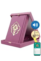 Kadife Kutulu Kur'an-ı Kerim (Çanta Boy, Güllü, Pembe)