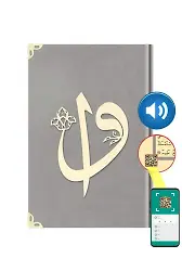 Çanta Boy Kadife Kuran-ı Kerim (Açık Gri, Elif-Vavlı, Yaldızlı, Mühürlü)
