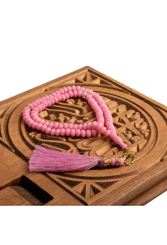 Rondelalı Tesbih Pudra Pembe (99lu - 8mm)