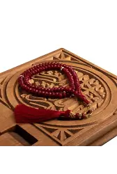 Kristal Rondelalı Tasarım Bordo Tesbih (99lu - 8mm)