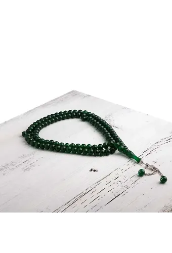 Koyu Yeşil Mono Tesbih 99lu 14mm