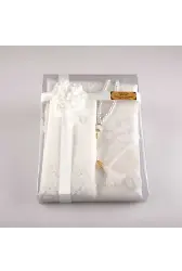 Şal + Seccade + Tesbih + Kuran Hediye Seti (Orta Boy, Ekonomik Cilt, Bordo)