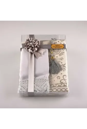 Tesbih Seccade Şal Set (Gri)