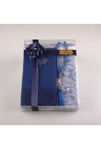 Tesbih Seccade Şal Set (Lacivert)