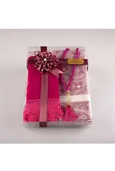 Tesbih Seccade Şal Set (Fuşya Pembe)