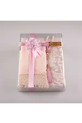 Şal + Seccade + Tesbih + Kuran Hediye Seti (Hafız Boy, Ekonomik Cilt, Bordo)