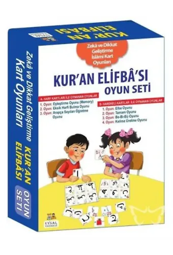 Kuran Elifbası Oyun Seti Zeka ve Dikkat Geliştirme İslami Kart Oyunları