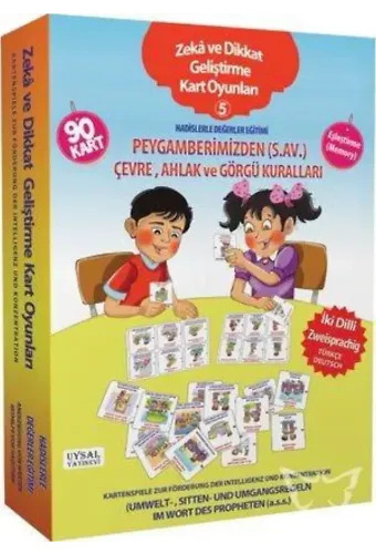 Zeka Ve Dikkat Geliş. Kart Oyunları -5- Hadislerle Değerler Eğitimi (2 Dilli Türkçe ve Almanca)