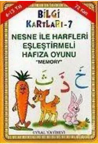 Bilgi Kartları 7 (6-15 Yaş) Nesne ile Harfleri Eşleştirmeli Hafıza Oyunu