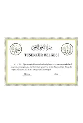 Teşekkür Belgesi