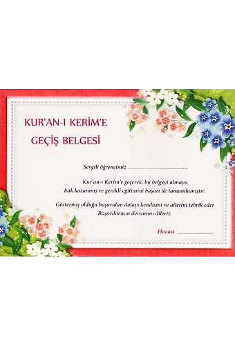 Kuranı Kerime Geçiş Belgesi