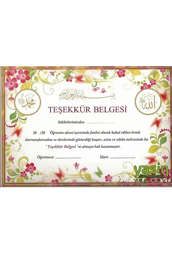 Teşekkür Belgesi