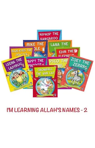 Allah'ın İsimlerini Öğreniyorum 2 - I'm Learning Allah's Names 2 - Set (İngilizce - 10 Kitap)