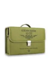 Kuranı Kerim Orta Boy 30 Cüz Yeşil Çanta Kare Kodlu