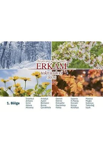 1. Bölge Erkam Takvimi (1. Bölge)