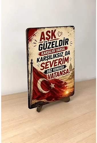 Vatan Sevgisi MiniDekor Magnet Ayaklı