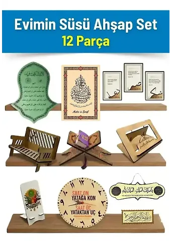 Evimin Süsü Ahşap Set 12 Parça