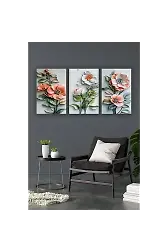 Çiçek 3d 3lü Mdf Tablo