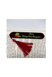 Resimli Püsküllü Kitap Ayraç - Ben Kitap Kurduyum