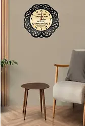 Ahşap Çerçeveli Duvar Saati Arapça Saat On
