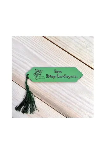 Püsküllü Kitap Ayraç - Ben Kitap Kurduyum