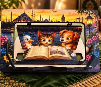 Sevimli Hayvanlar Ahşap Çocuk Kitap Okuma ve Tablet Standı