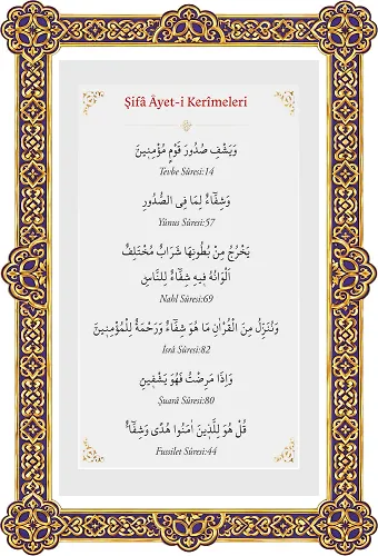 Şifa Ayetleri Çift Katmanlı Duvar Tablosu