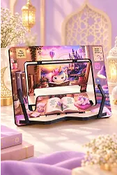 Masalsı Unicorn Temalı Ahşap Kitap ve Tablet Standı