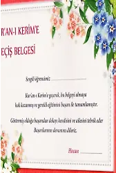 Kuranı Kerime Geçiş Belgesi